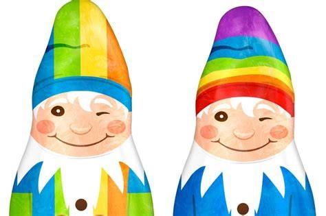 Zipfelmann in Regenbogenverpackung