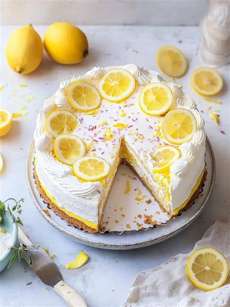 Zitronen-Ganache und Torte, Frische und Glasur-Textur