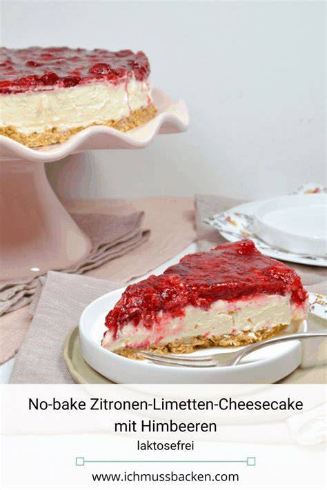 Zitronen-Limetten-Cheesecake mit Himbeeren