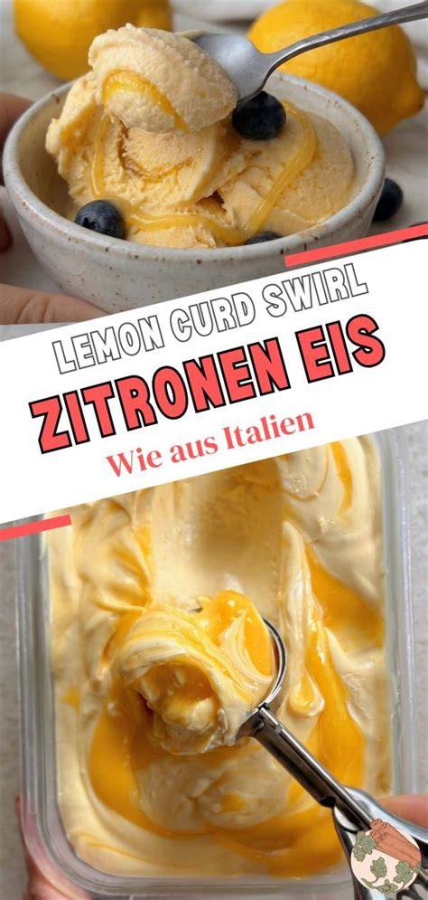 Zitroneneis mit Lemon Curd Swirl in Eisform