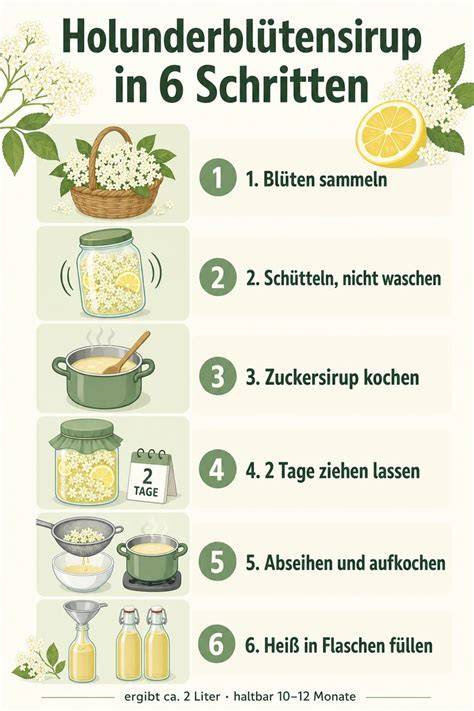 Zubereitung Schritt für Schritt: Holunderblütensirup abseihen