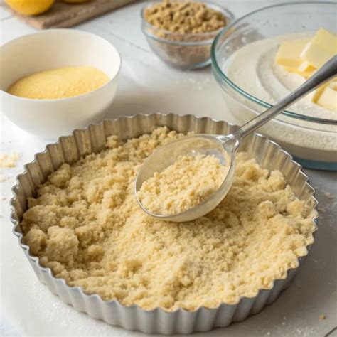 Zubereitung eines Löffelbiskuit-Bodens mit geschmolzener Butter in einer Springform