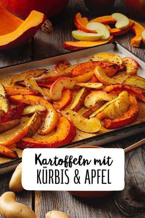 Zubereitung von Kürbis und Äpfeln