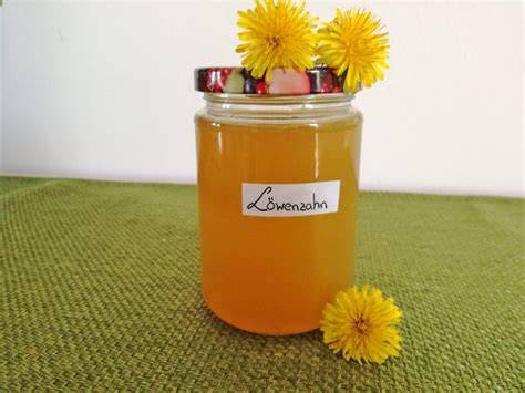 Zubereitung von Löwenzahn Marmelade - Zutaten und Schritte als Infografik