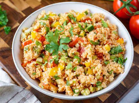 Zubereitungsschritte Couscous-Salat als Infografik