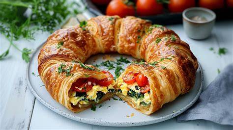 Zubereitungsschritte Croissant-Ring (Anordnung & Füllung)