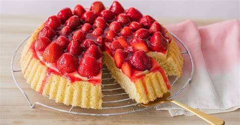 Zubereitungsschritte Erdbeerkuchen mit Biskuitboden