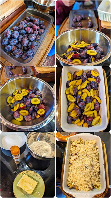 Zubereitungsschritte Pflaumen Crumble