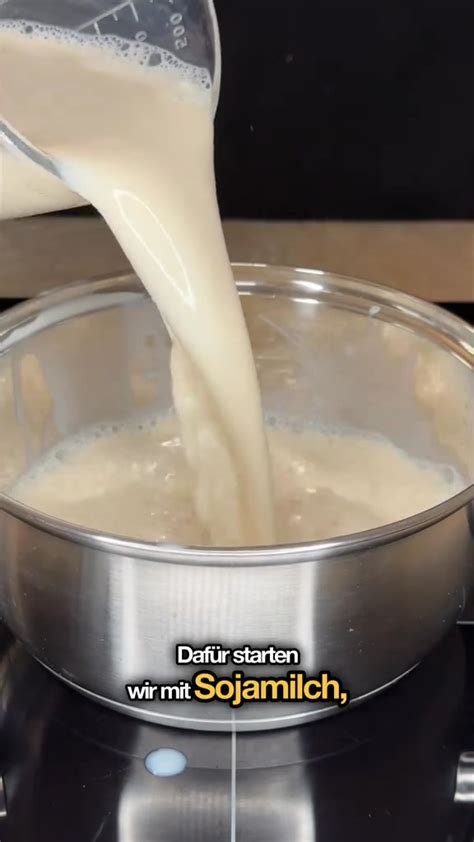 Zubereitungsschritte Pudding mit Sojamilch: Vanilleschote, Mischen, Aufkochen, Abkühlen