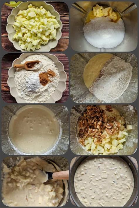 Zubereitungsschritte der glutenfreien Apfel-Nuss-Torte