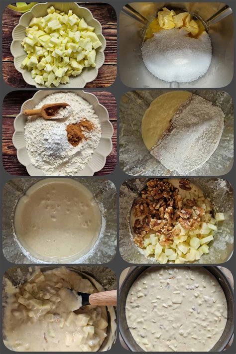Zubereitungsschritte für Apfel Cornflakes Kuchen: Schritt-für-Schritt Collage