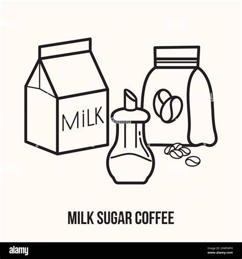 Zubereitungsschritte für Kaffee mit Milch und Zucker