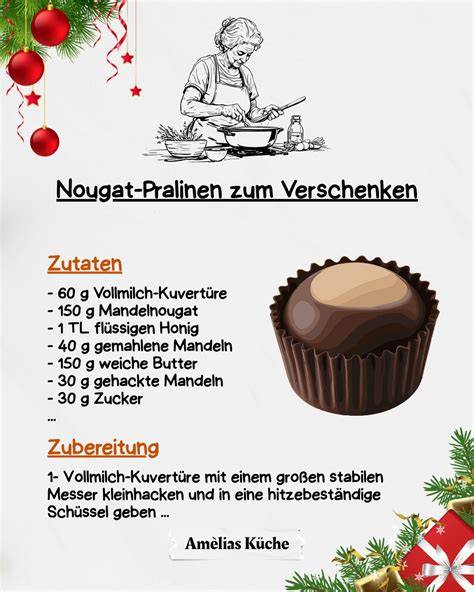 Zubereitungsschritte für Nougat-Pralinen mit Mandeln und Honig