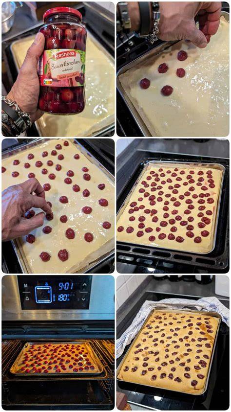 Zubereitungsschritte für Schoko-Beeren-Blechkuchen