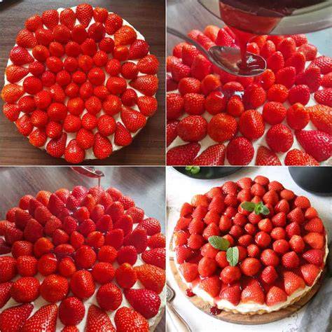 Zubereitungsschritte für schnellen Erdbeerkuchen