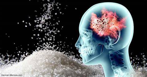 Zucker, Gehirn und Kopfschmerz - Neurochemische Zusammenhänge (Schematische Darstellung)