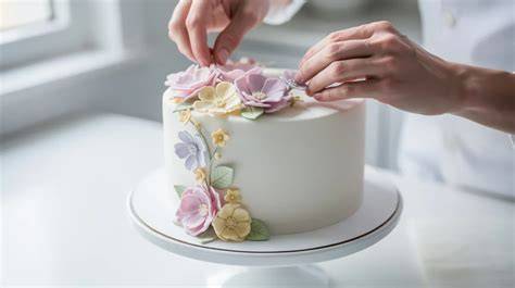 Zuckerblumen auf Torte
