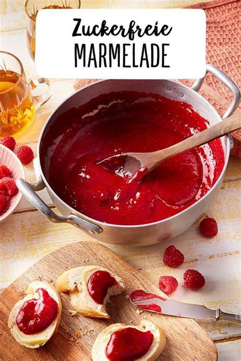 Zuckerfreie Marmelade, verschiedene Sorten und Verpackungen