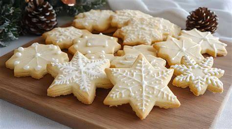 Zuckerguss Schneeflocken Plätzchen