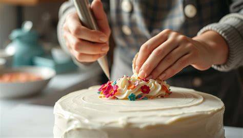 Zuckerguss auf Kuchen und Keksen dekorativ auftragen