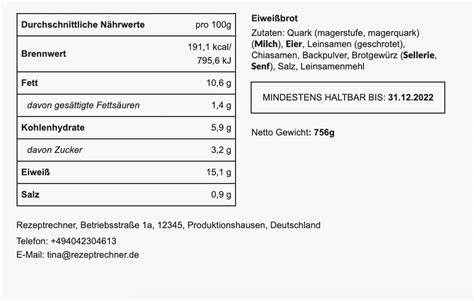 Zusammensetzung Wassereis - Zutaten und Inhaltsstoffe