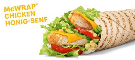 Zusammenstellung der McDonalds Honig Senf Wrap Zutaten