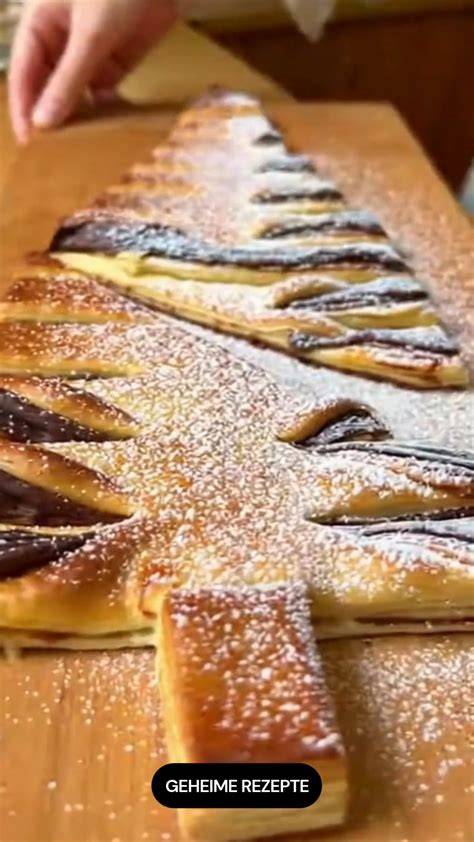 Zutaten: Blätterteig, Nuss-Nougat-Creme, Eigelb, Puderzucker und Haselnüsse