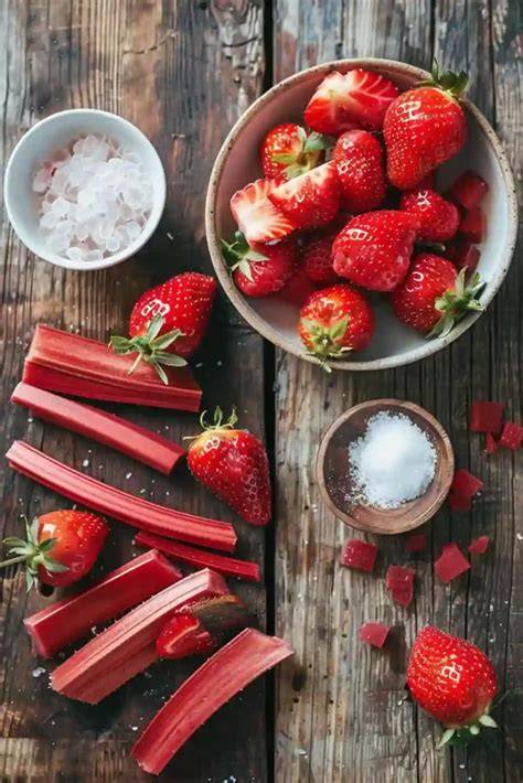 Zutaten: Erdbeeren, Rhabarber, Xylit und weitere zuckerfreie Alternativen