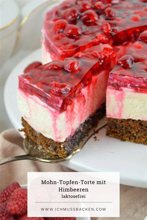 Zutatenübersicht: Butter, Topfen, Mohn, Gelatine, Himbeeren