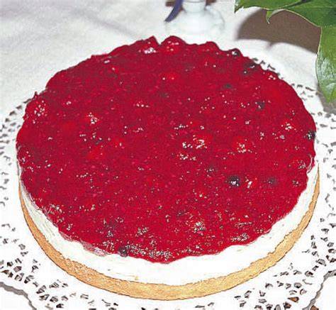 Zutatenübersicht: Schmand, Sahne, Beeren, Rote Grütze, Tortenguss