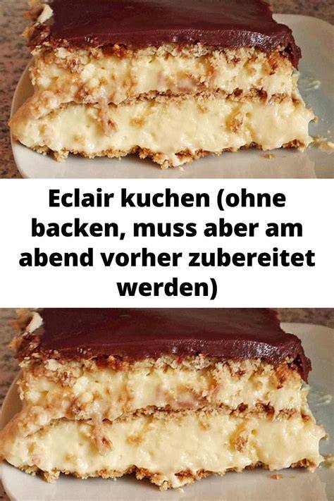 Zutatenübersicht Eclair Kuchen