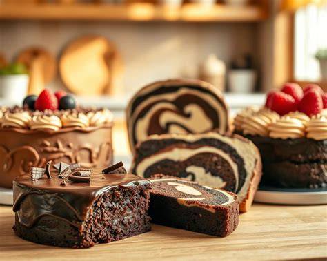 Zutatenübersicht und Mise en Place für Schokokuchen