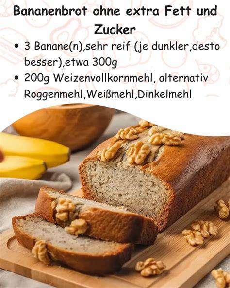 Zutaten Bananenbrot: Bananen, Nüsse, Mehl, Apfel, Öl, Backpulver, Zimt
