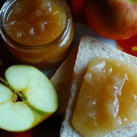 Zutaten für Apfel-Marzipan-Brotaufstrich auf einem Tablett