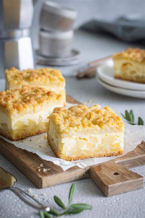 Zutaten für Apfelkuchen mit Pudding und Streuseln