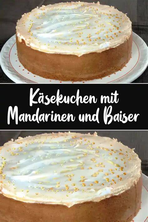 Zutaten für Käsekuchen mit Mandarinen und Baiser übersichtlich angeordnet