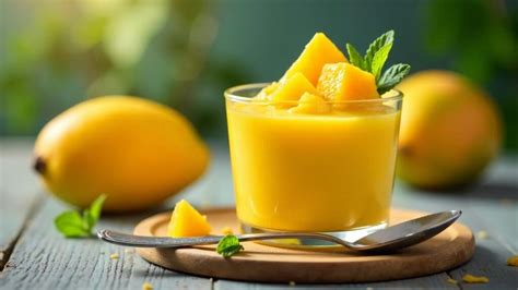 Zutaten für Mango-Pudding (Mango, Kondensmilch, Gelatine), Schritt-für-Schritt-Darstellung