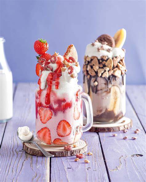 Zutaten für Milchshake: Eis, Milch, Sahne
