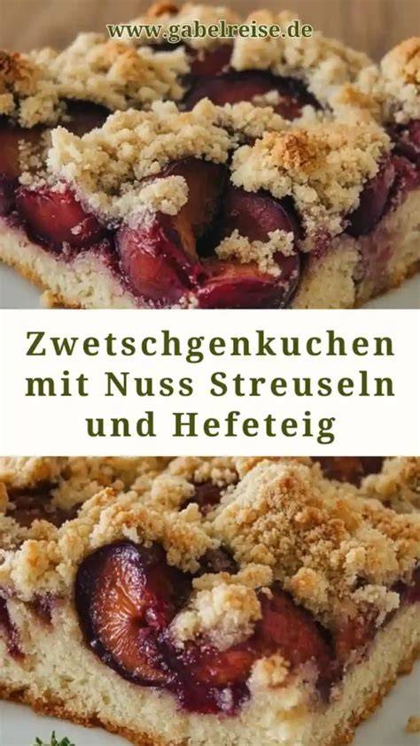 Zutaten für Schoko Nuss Zwetschgenkuchen auf Holztisch
