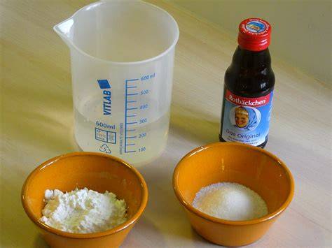 Zutaten für Tortenguss: Stärke, Saft, Zucker