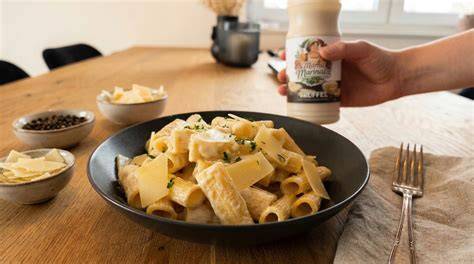 Zutaten für Trüffelpasta auf Küchentisch