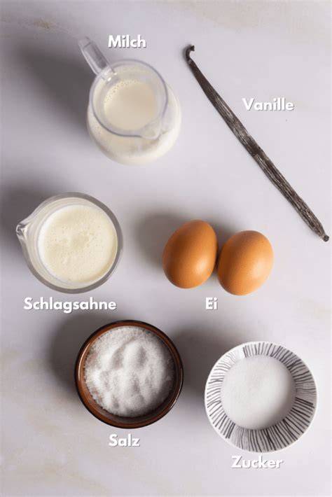 Zutaten für Vanillesahnecreme