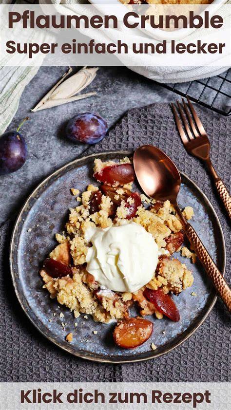 Zutaten für das traditionelle Pflaumen Crumble