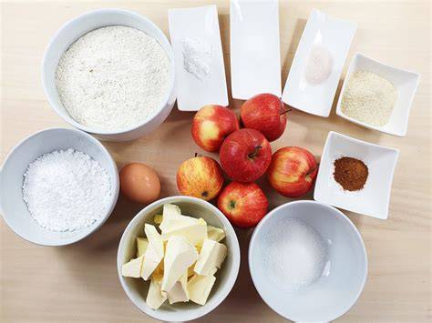 Zutaten für den gedeckten Apfelkuchen, Infografik