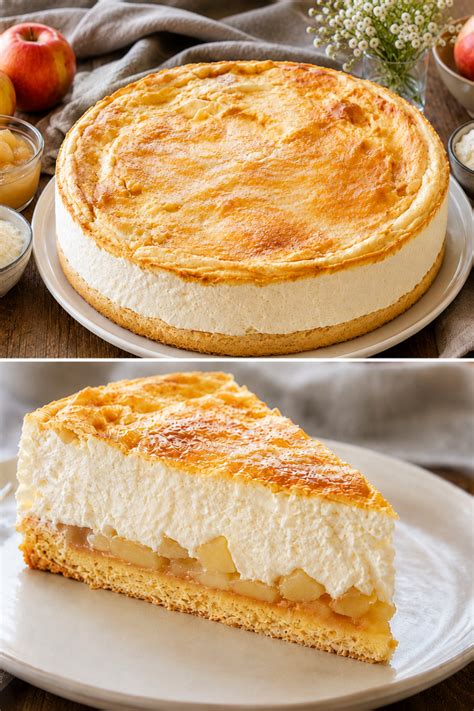 Zutaten für die Apfelmus Mascarpone Torte auf einem Holztisch