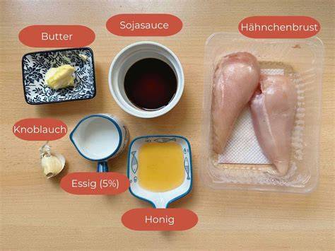 Zutaten für die Soja-Honig-Marinade