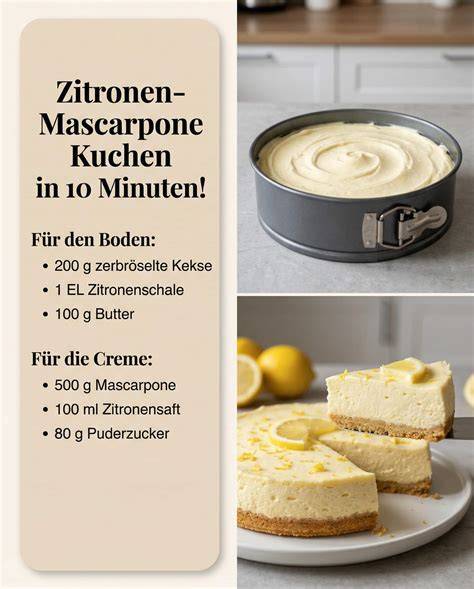 Zutaten für eine Zitronen Mascarpone Torte (Infografik)