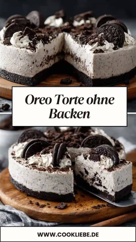 Zutaten für eine klassische Oreo-Torte (Schalen mit Frischkäse, Sahne, Keksen, etc.)