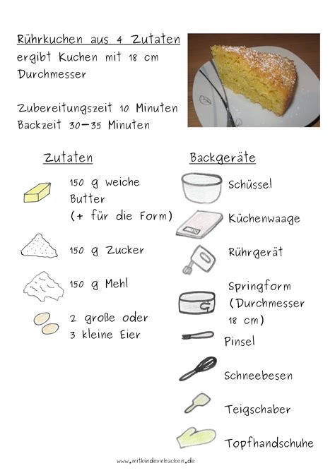 Zutaten für einen Rührkuchen nebeneinander aufgestellt