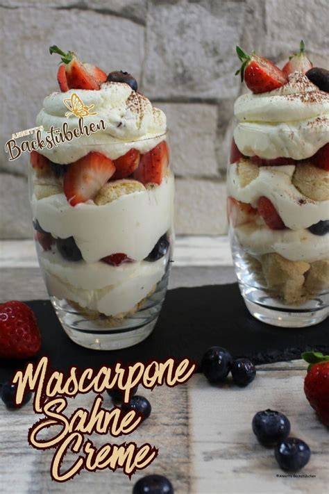 Zutaten für einfaches Mascarpone-Blaubeer-Dessert